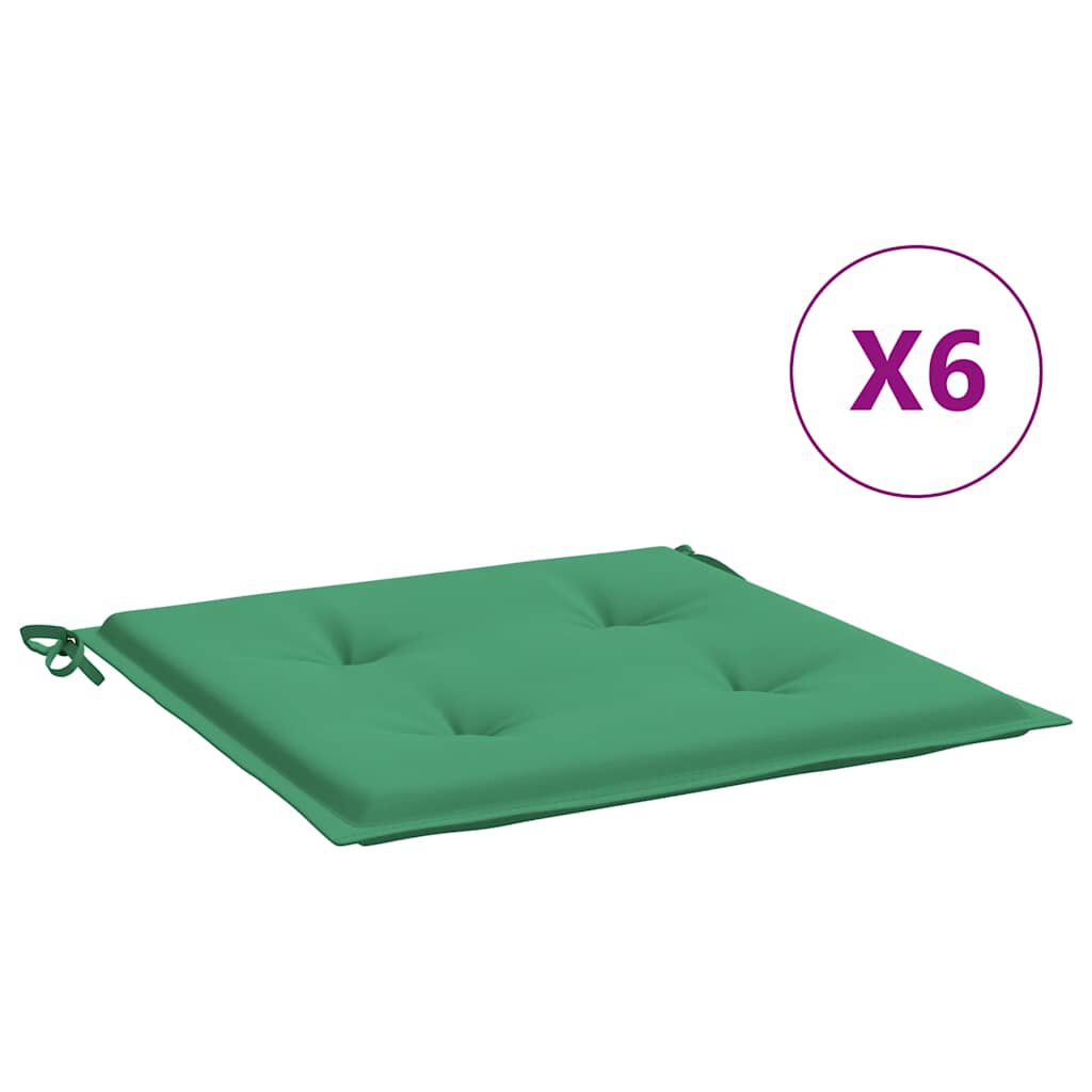 vidaXL Μαξιλάρια Καρέκλας Κήπου 2 τεμ. Πράσινα 40x40x3 εκ. Υφασμάτινα