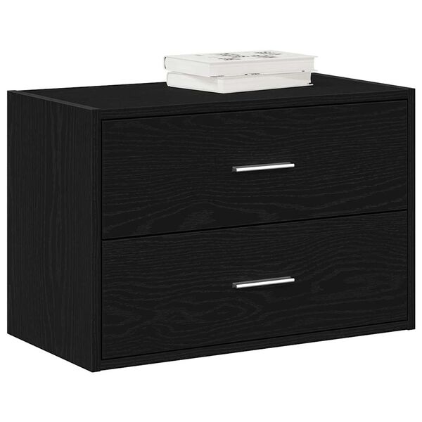 vidaXL Ντουλάπι με 2 συρτάρια Μαύρη δρυς 60x31x40 cm Ξύλινη κατασκευή