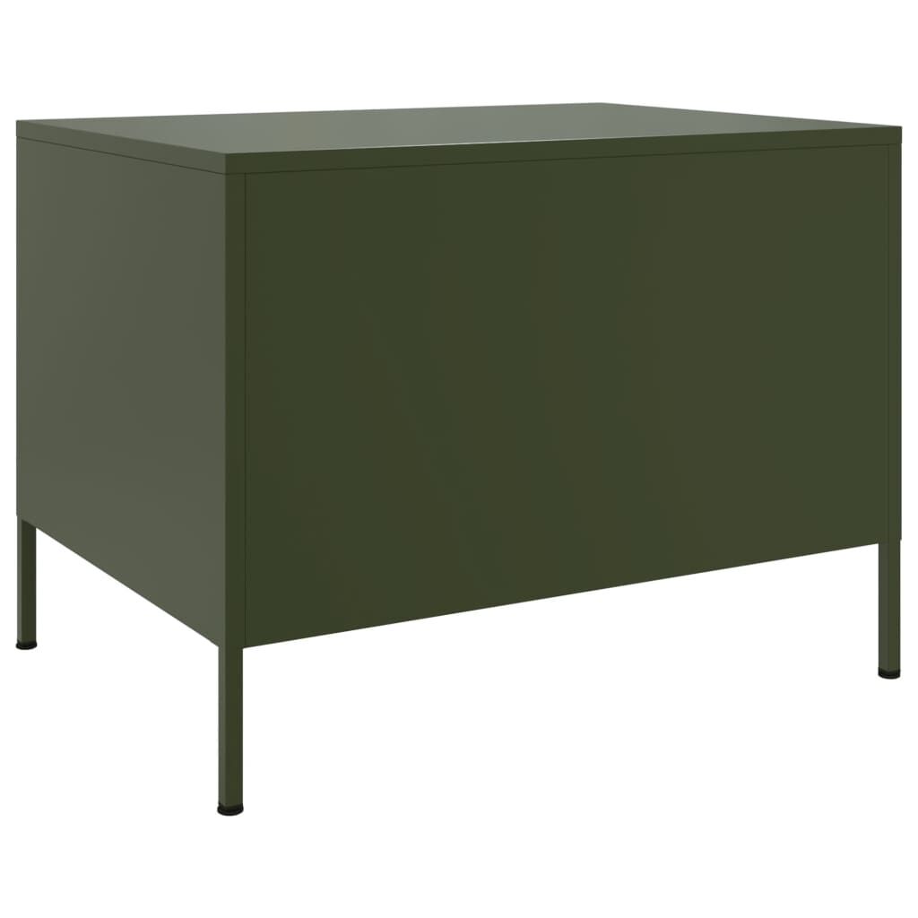 vidaXL Τραπεζάκι Σαλονιού Πράσινο Λαδί 68x50x50,5 εκ. από Ατσάλι