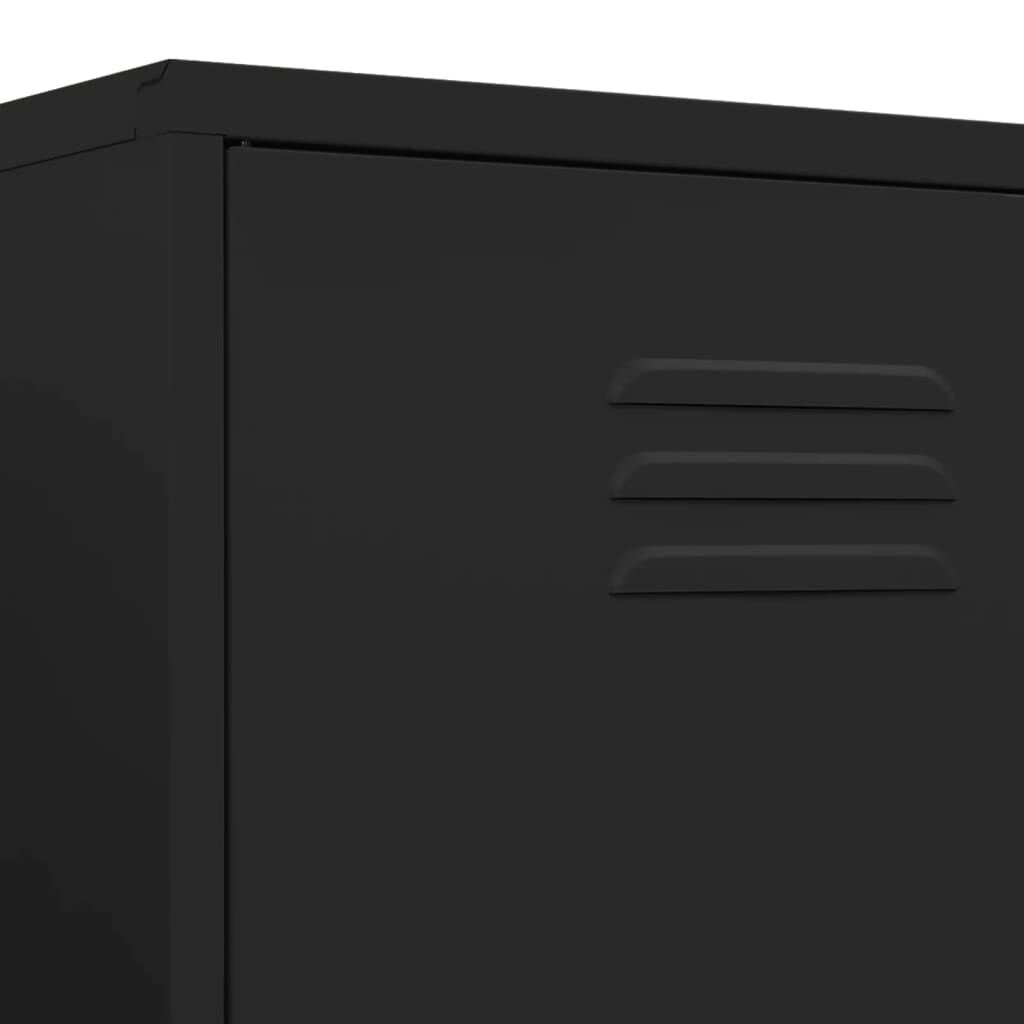 vidaXL Ντουλάπα Μαύρη 90 x 50 x 180 εκ. από Ατσάλι