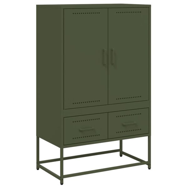 vidaXL Ντουλάπι Πράσινο Λαδί 68x39x111,5 εκ. από Ατσάλι