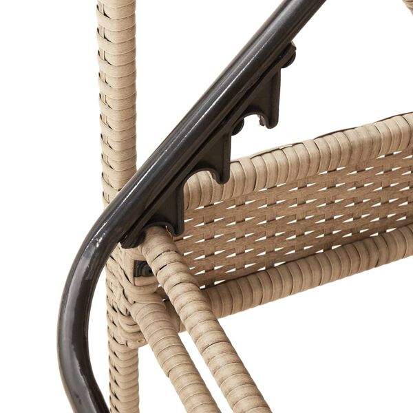 vidaXL Ξαπλώστρα Μπεζ 63x200x81 εκ. από Συνθετικό Ρατάν με Μαξιλάρι