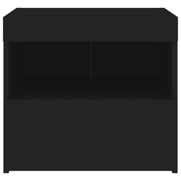 vidaXL Κομοδίνα με Φώτα LED 2 τεμ. Μαύρα 50 x 40 x 45 εκ.