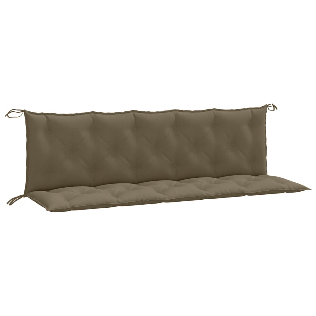 vidaXL Μαξιλάρια Πάγκου Κήπου 2 τεμ. Taupe Μελανζέ 180x50x7 εκ. Ύφ.