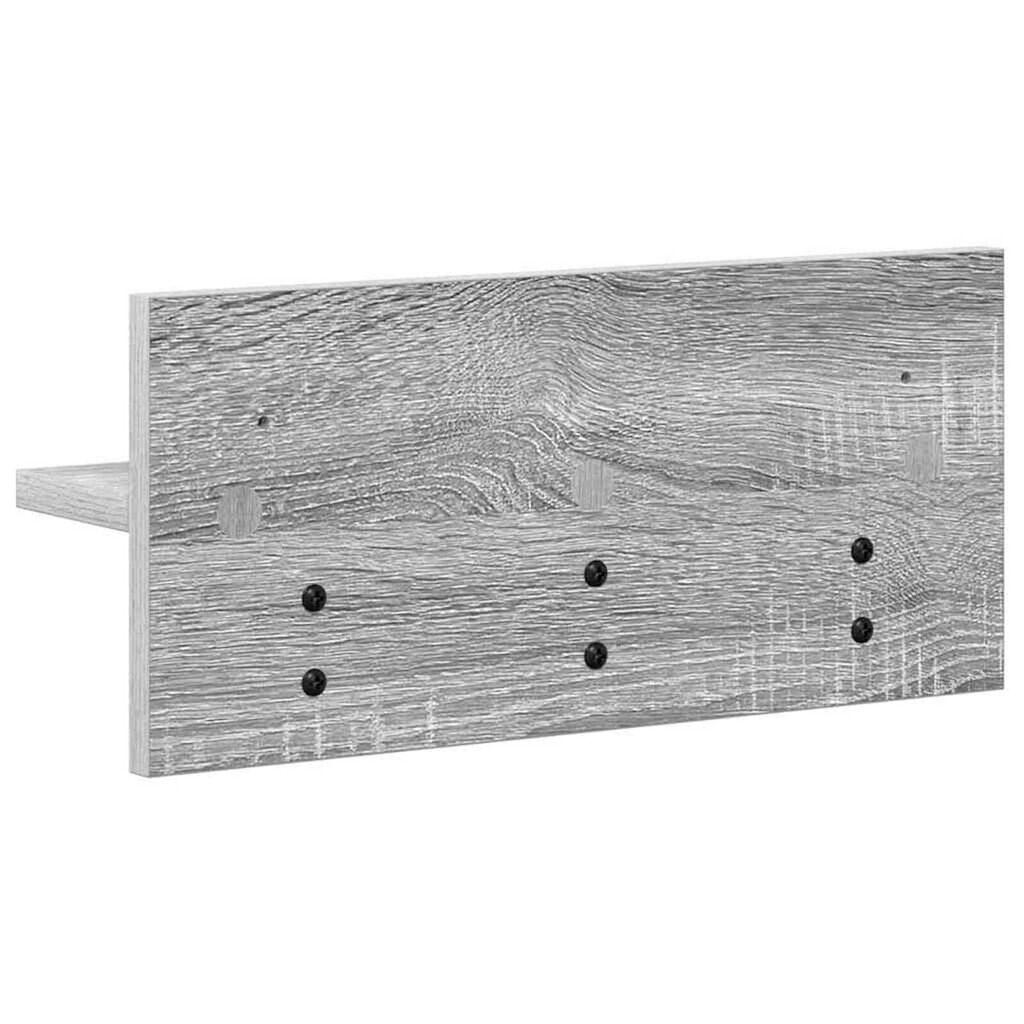 vidaXL Τοίχου Κρεμάστρα με ράφι Γκρι sonoma 40 x 10.5 x 18 εκ