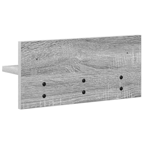 vidaXL Τοίχου Κρεμάστρα με ράφι Γκρι sonoma 40 x 10.5 x 18 εκ