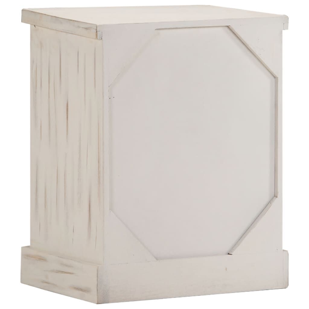 vidaXL Κομοδίνο Λευκό 40x30x50 εκ. από Μασίφ Ξύλο Μάνγκο