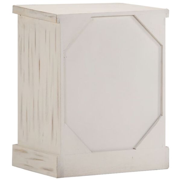 vidaXL Κομοδίνο Λευκό 40x30x50 εκ. από Μασίφ Ξύλο Μάνγκο