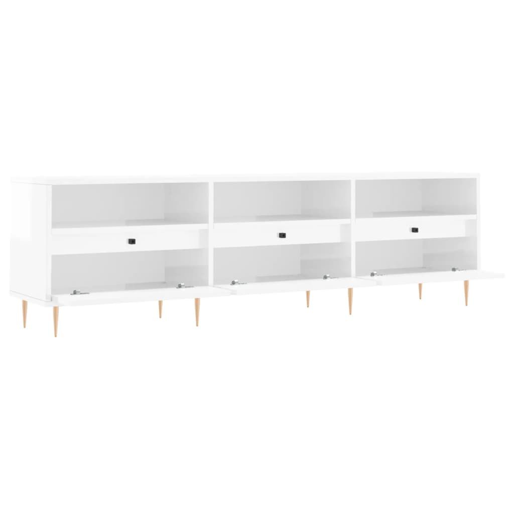 vidaXL Έπιπλο Τηλεόρασης Γυαλ. Λευκό 150x30x44,5 εκ Επεξεργασμένο Ξύλο