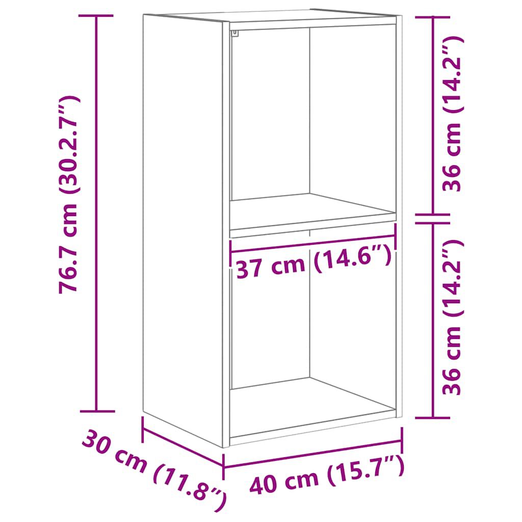 vidaXL Βιβλιοθήκη Λευκό 40x30x76,5 cm Ξύλινη κατασκευή