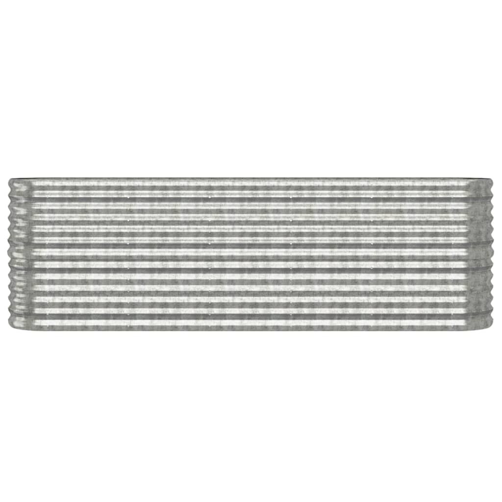 vidaXL Ζαρντινιέρα Ασημί 224x40x68 εκ. Ατσάλι με Ηλεκτρ. Βαφή Πούδρας