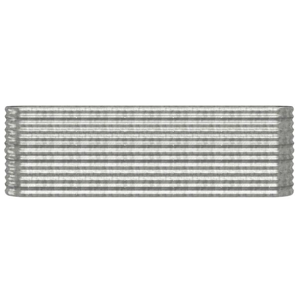 vidaXL Ζαρντινιέρα Ασημί 224x40x68 εκ. Ατσάλι με Ηλεκτρ. Βαφή Πούδρας