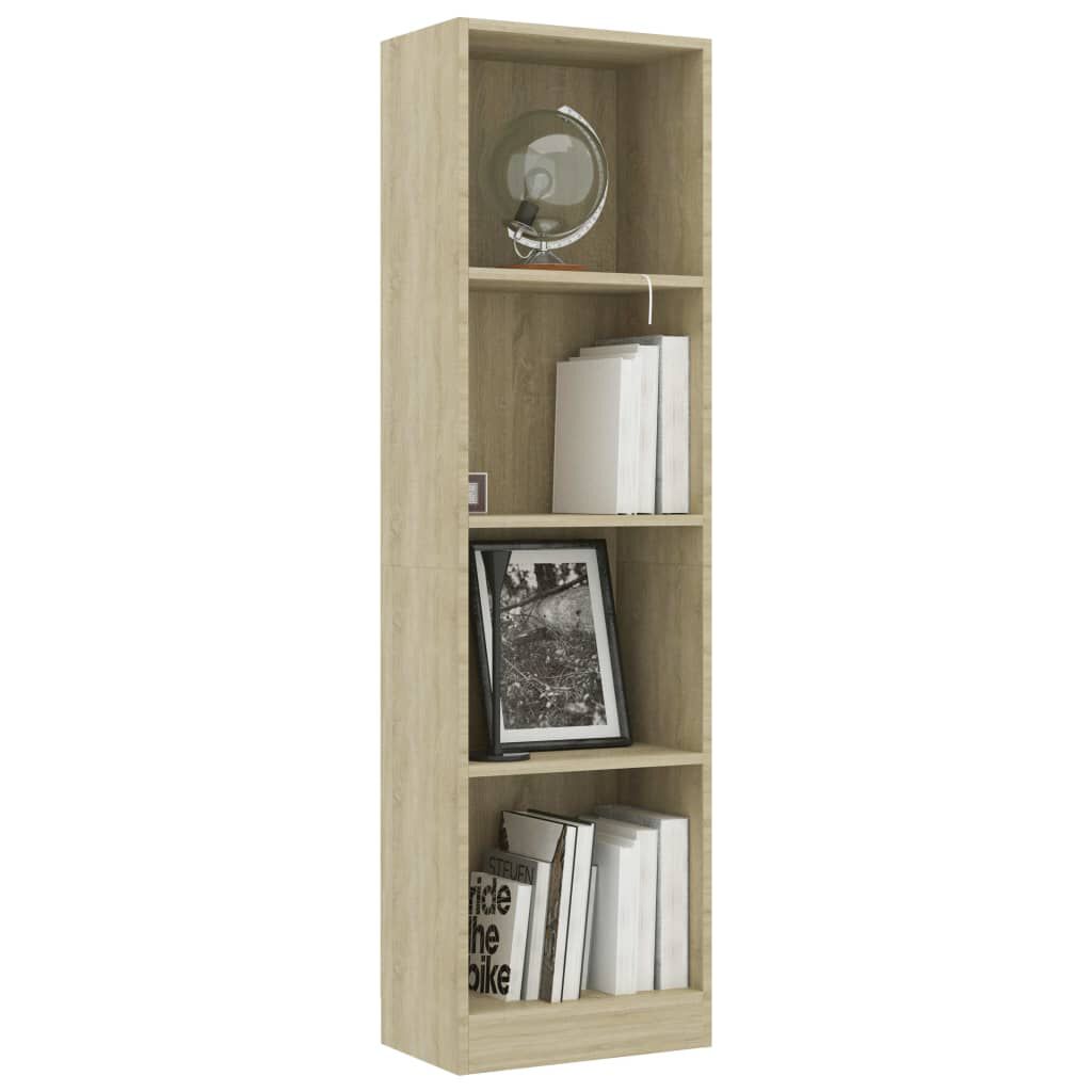 vidaXL Βιβλιοθήκη με 4 Ράφια Sonoma Δρυς 40x24x142 εκ. Επεξ. Ξύλο