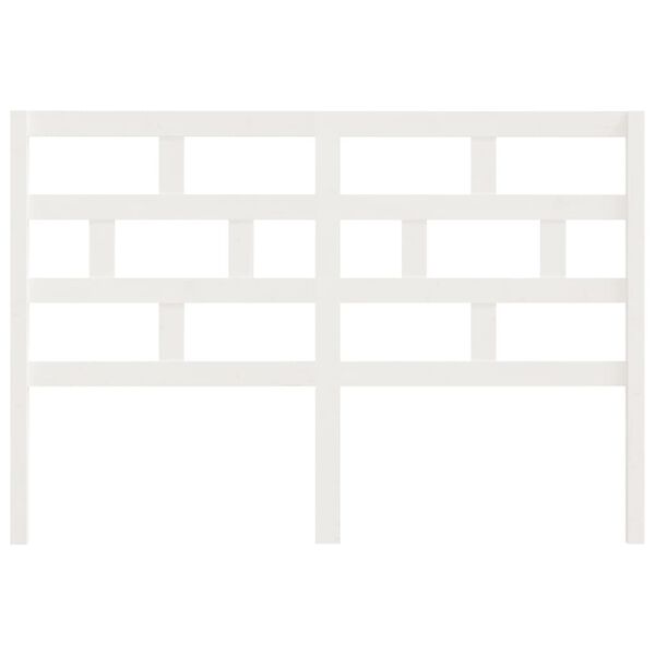 vidaXL Κεφαλάρι κρεβατιού Λευκό 126x4x100 εκ. από Μασίφ Ξύλο Πεύκου