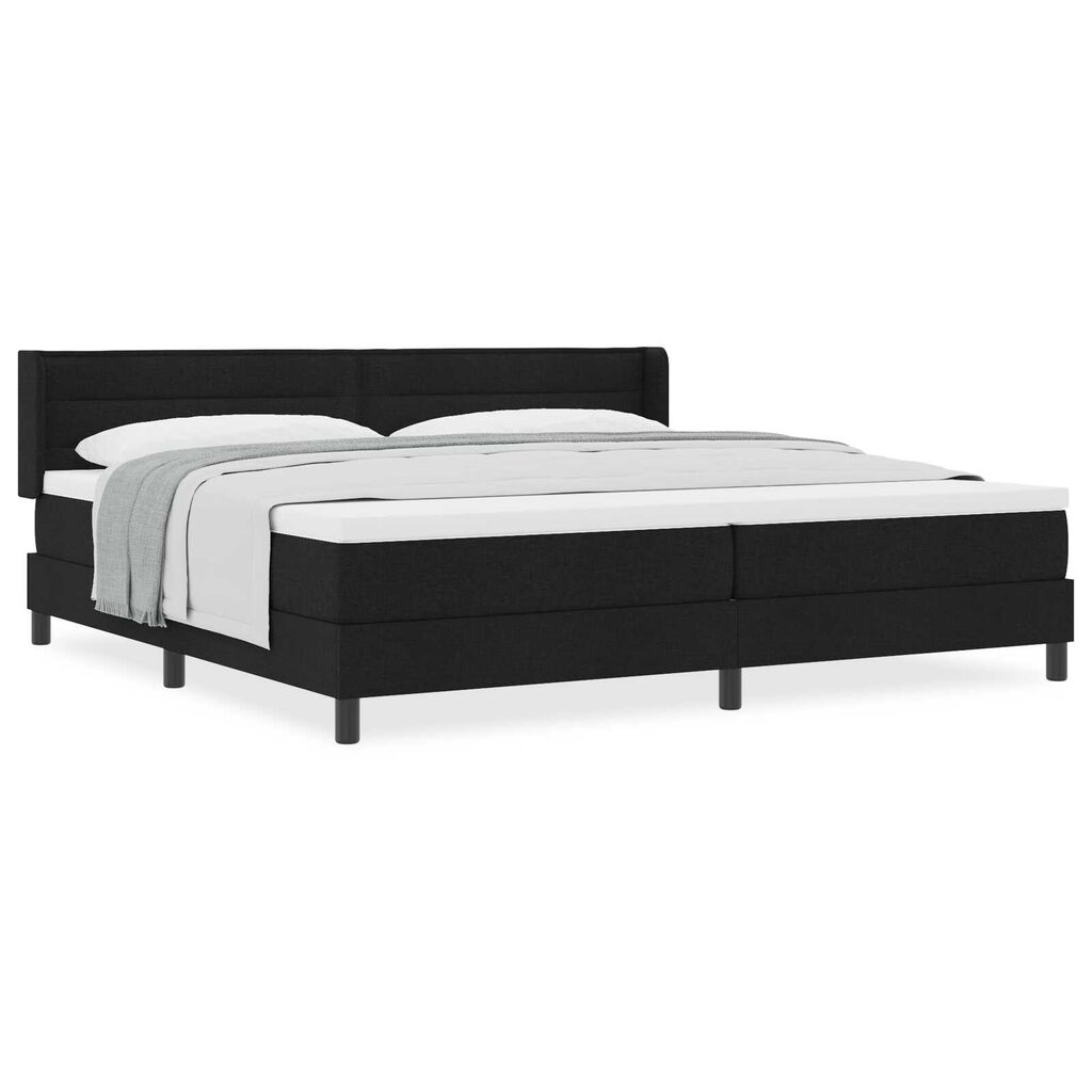 vidaXL Κρεβάτι με ελατήρια Μαύρο 200 x 200 cm Ύφασμα και αφρός
