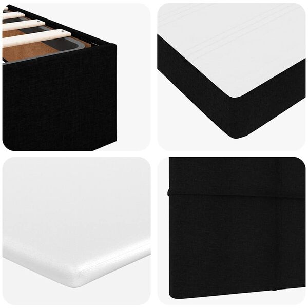 vidaXL Οθωμανικό κρεβάτι με στρώμα Μαύρο 160x200cm Ύφασμα