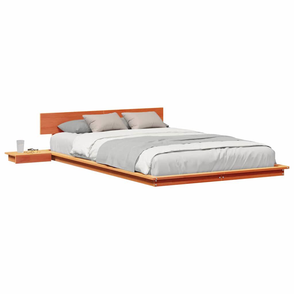 vidaXL Σκελετός Κρεβατιού Καφέ 140 x 190 cm ξύλο