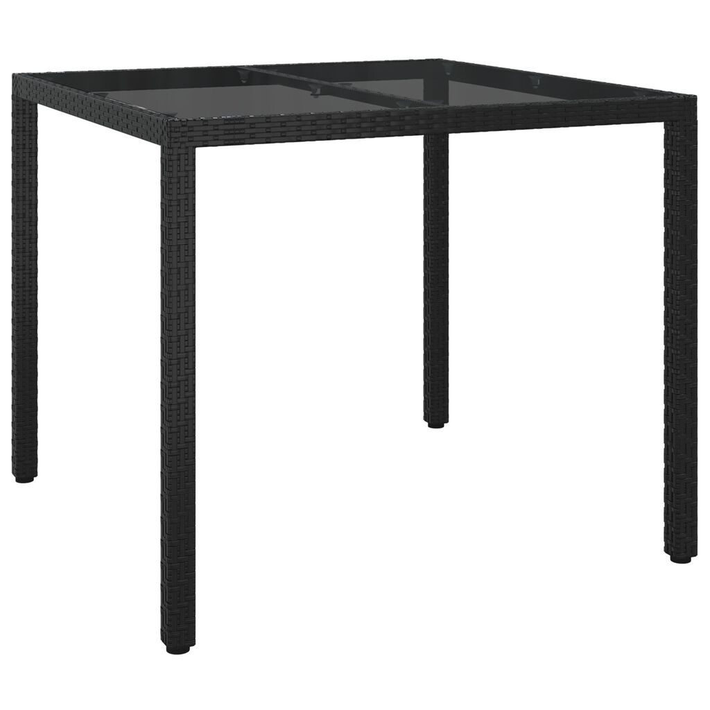 vidaXL Τραπέζι Δείπνου Κήπου Μαύρο 90x90x75 εκ. Συνθετικό Ρατάν