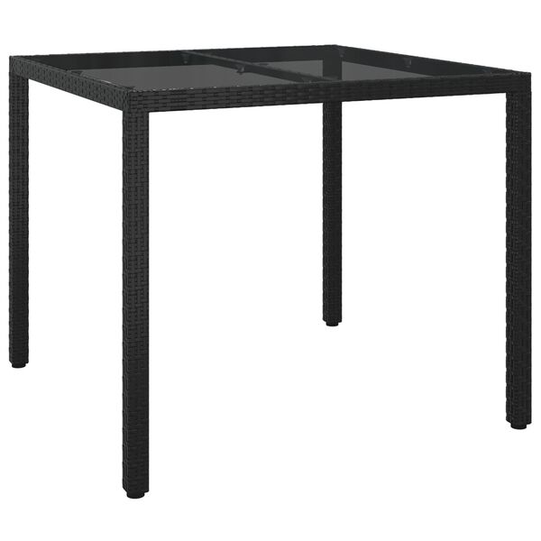 vidaXL Τραπέζι Δείπνου Κήπου Μαύρο 90x90x75 εκ. Συνθετικό Ρατάν