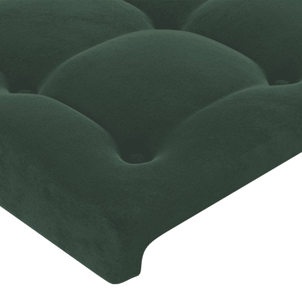 vidaXL Κρεβάτι Boxspring με Στρώμα Σκούρο Πράσινο 90x190 εκ. Βελούδινο