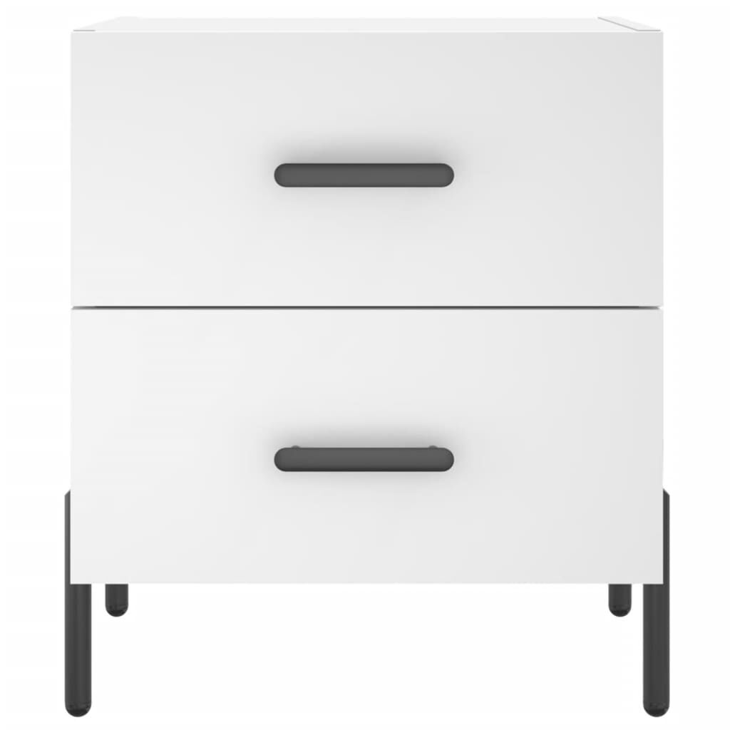 vidaXL Κομοδίνα 2 τεμ. Λευκά 40 x 35 x 47,5 εκ. από Επεξεργασμένο Ξύλο