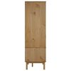 vidaXL Ντουλάπα OTTA Καφέ/Λευκό 76,5 x 53 x 172 εκ. Μασίφ Ξύλο Πεύκου