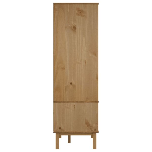 vidaXL Ντουλάπα OTTA Καφέ/Λευκό 76,5 x 53 x 172 εκ. Μασίφ Ξύλο Πεύκου