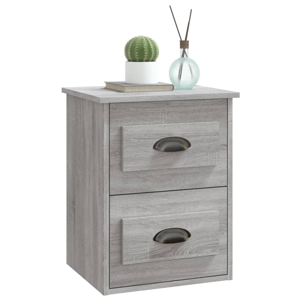 vidaXL Κομοδίνα Επιτοίχια 2 τεμ. Γκρι Sonoma 41,5x36x53 εκ.