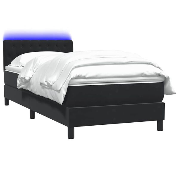 vidaXL &Kappa;&rho;&epsilon;&beta;ά&tau;&iota; Boxspring &mu;&epsilon; &Sigma;&tau;&rho;ώ&mu;&alpha; & LED &Mu;&alpha;ύ&rho;&omicron; 90x220 &epsilon;&kappa;. &Beta;&epsilon;&lambda;&omicron;ύ&delta;&iota;&nu;&omicron;