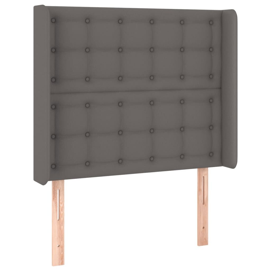 vidaXL Κρεβάτι Boxspring με Στρώμα & LED Γκρι 90x190 εκ. Συνθ. Δέρμα