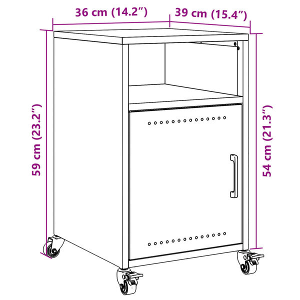 vidaXL Κομοδίνο Μαύρο 36x39x59 εκ. από Χάλυβα