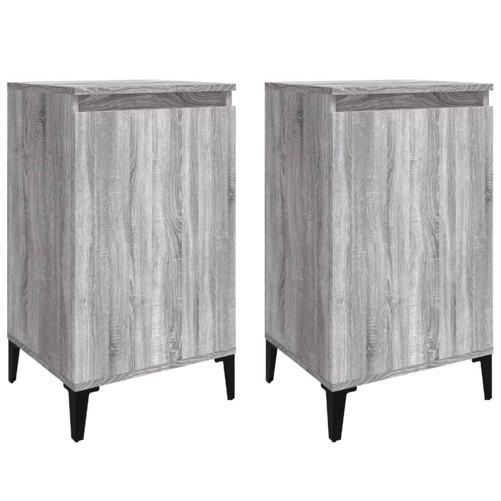 vidaXL Κομοδίνα 2 τεμ. Γκρι Sonoma 40x35x70 εκ. από Επεξεργασμένο Ξύλο