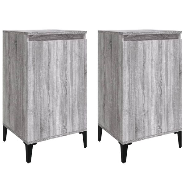 vidaXL Κομοδίνα 2 τεμ. Γκρι Sonoma 40x35x70 εκ. από Επεξεργασμένο Ξύλο