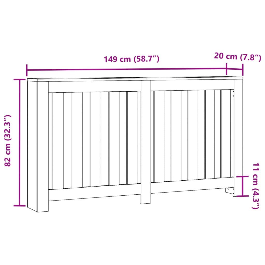 vidaXL Κάλυμμα Καλοριφέρ Μαύρο 149x20x82 εκ. από Επεξεργασμένο Ξύλο
