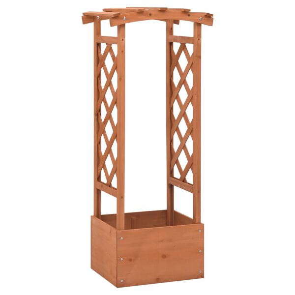 vidaXL Γλάστρα με Καφασωτό Αψίδα 49x39x117 εκ. από Μασίφ Ξύλο Ελάτης