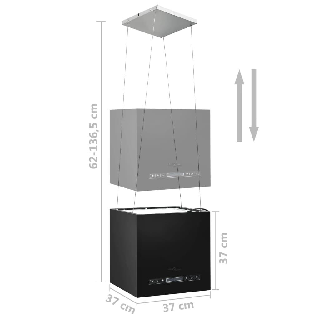 vidaXL Απορροφητήρας Νησίδα Κρεμαστός Αφής με LCD 37 εκ. Ατσάλινος