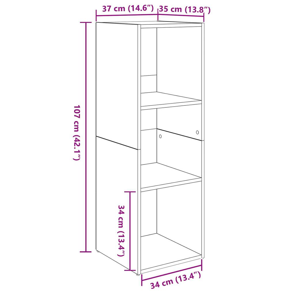 vidaXL Σετ επίπλου τηλεόρασης 2 pcs Παλιό ξύλο 107 x 35 x 37 cm