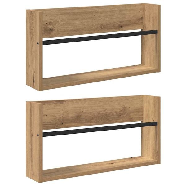 vidaXL &Rho;ά&phi;&iota; &Pi;&epsilon;&rho;&iota;&omicron;&delta;&iota;&kappa;ώ&nu; &mu;&epsilon; &rho;ά&phi;&iota; 2 pcs Artisan Oak 60 x 12 x 30 &epsilon;&kappa;