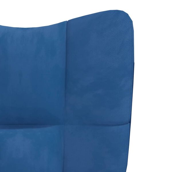 vidaXL Πολυθρόνα Relax Μπλε Βελούδινη με Σκαμπό
