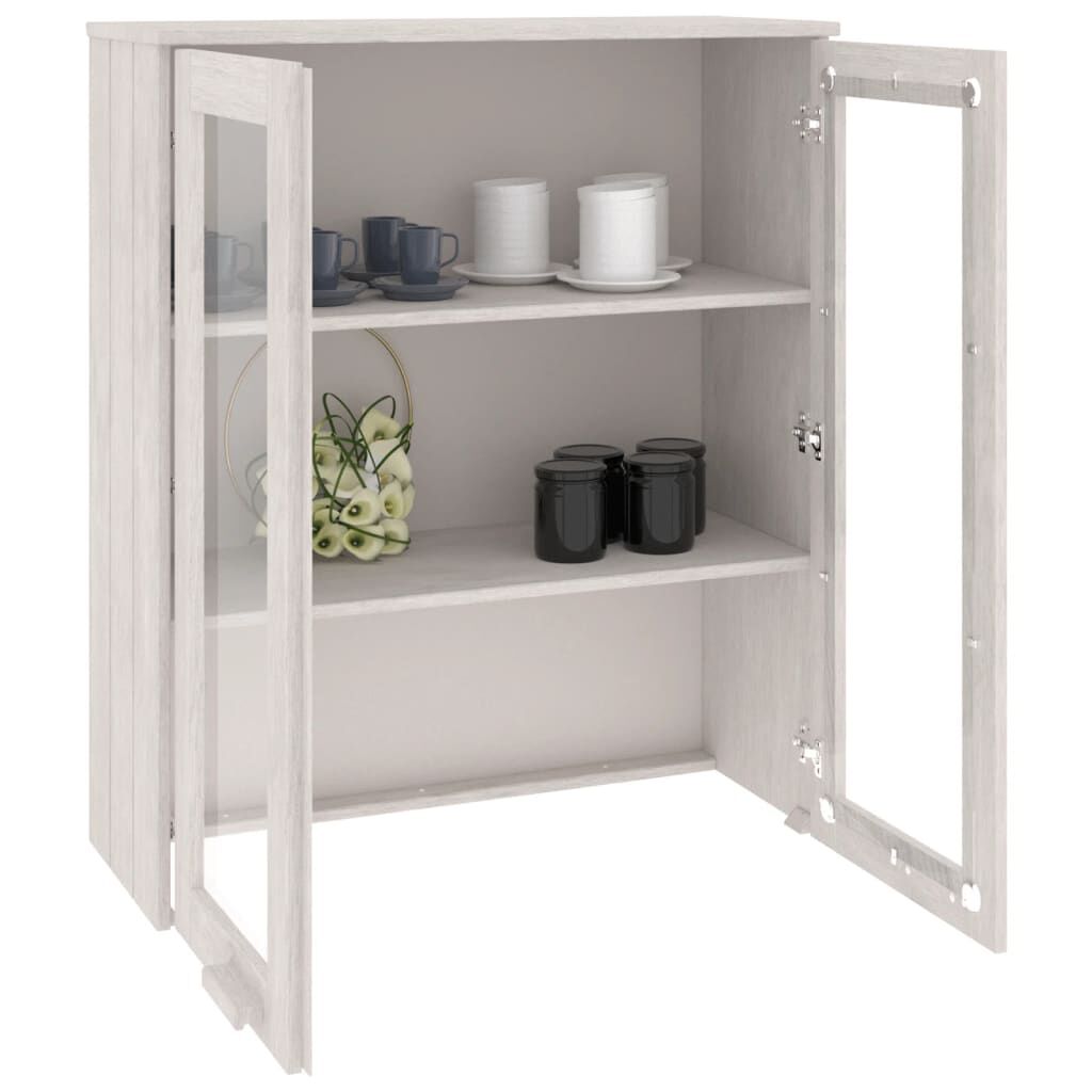 vidaXL Πάνω Μέρος Ντουλαπιού HAMAR Λευκό 85x35x100 εκ. Μασίφ Πεύκο