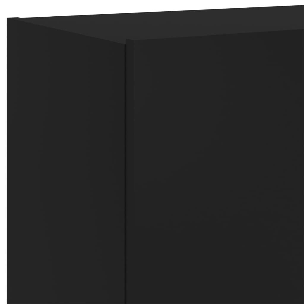 vidaXL Έπιπλα Τοίχου Τηλεόρασης με LED 2 Τεμ. Μαύρα 60x35x41 εκ.