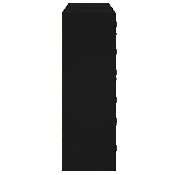 vidaXL Βιβλιοθήκη με Πόρτες Μαύρη 136x37x109 εκ. Επεξ. Ξύλο