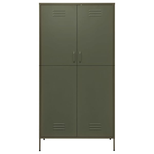 vidaXL Ντουλάπα Πράσινο Λαδί 90 x 50 x 180 εκ. από Ατσάλι