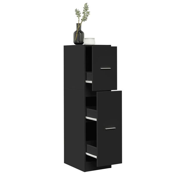 vidaXL Συρταριέρα Γενικής Χρήσης Μαύρο 30x41x118 εκ. Επεξ. Ξύλο