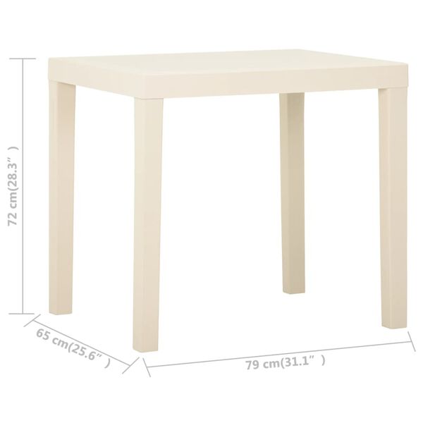 vidaXL Τραπέζι Κήπου Λευκό 79 x 65 x 72 εκ. Πλαστικό
