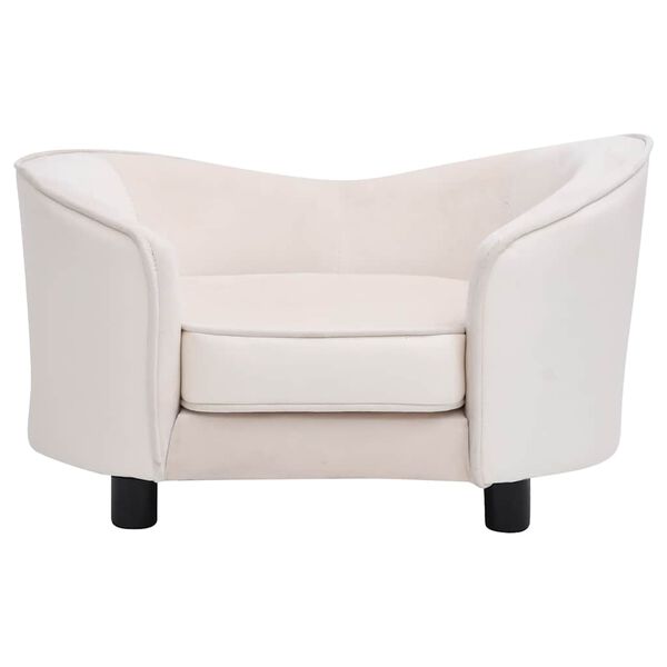 vidaXL Καναπές-Κρεβάτι Σκύλου Κρεμ 69x49x40 εκ. Βελουτέ/Συνθετ. Δέρμα