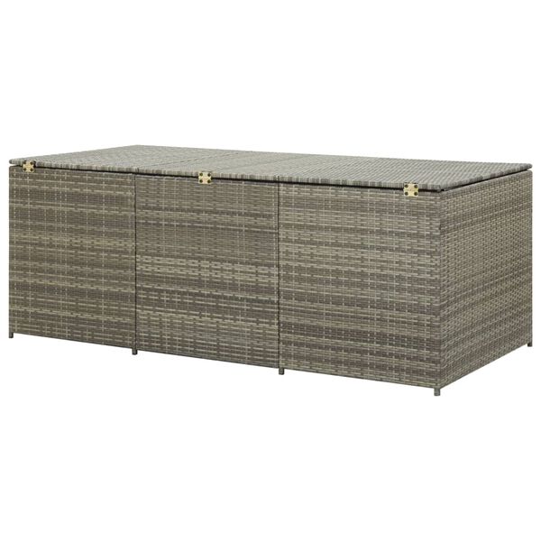 vidaXL Κουτί Αποθήκευσης Κήπου Γκρι 180x90x70 εκ. από Συνθετικό Ρατάν