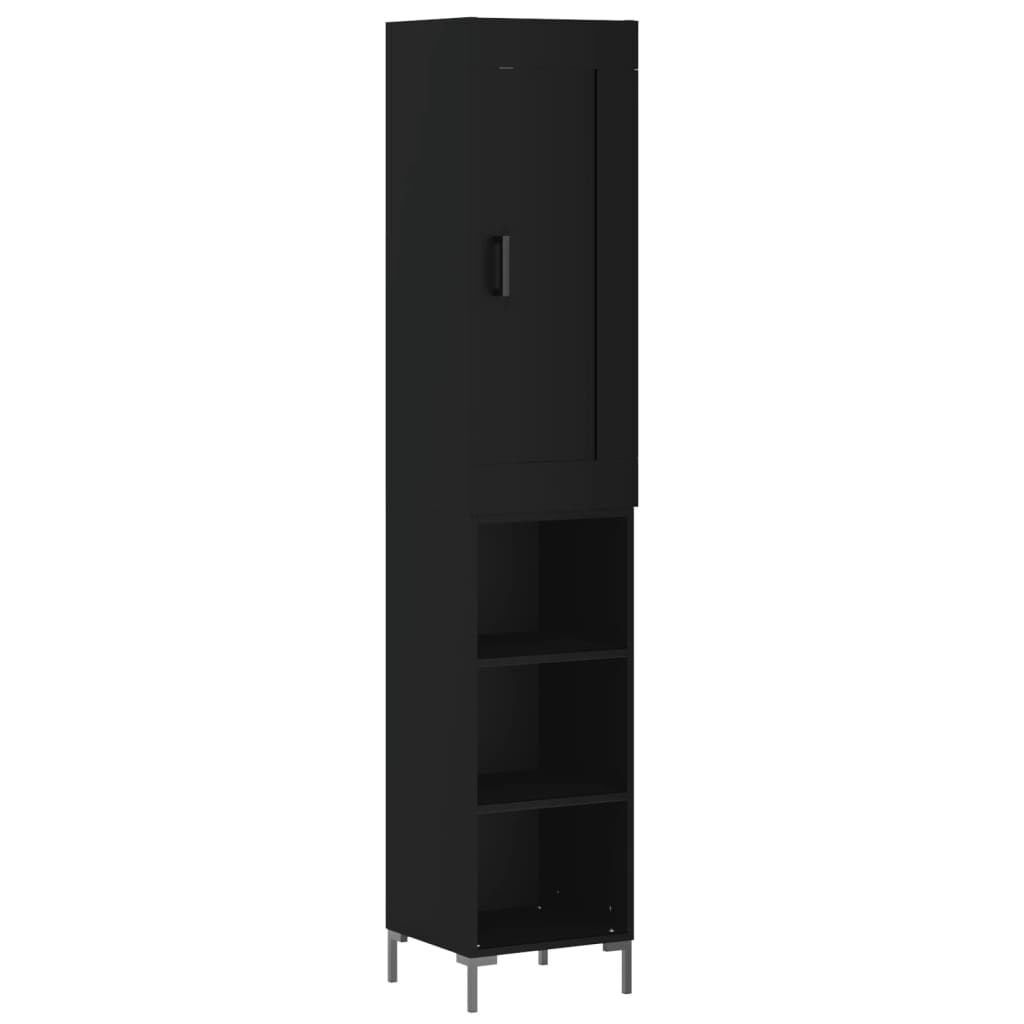 vidaXL Ντουλάπι Μαύρο 34,5 x 34 x 180 εκ. από Επεξεργασμένο Ξύλο