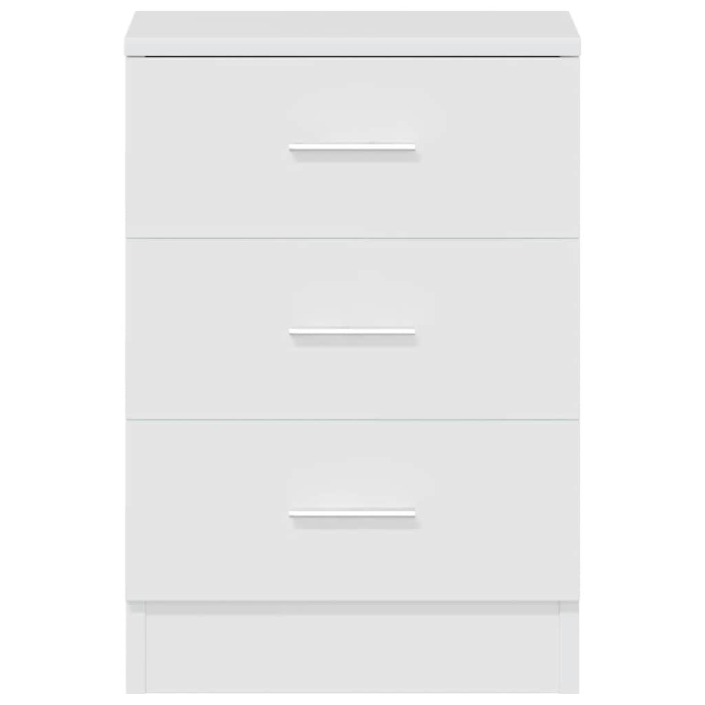vidaXL Κομοδίνα 2 τεμ. Γυαλιστερό Λευκό 38x35x56 εκ. από Επεξ. Ξύλο