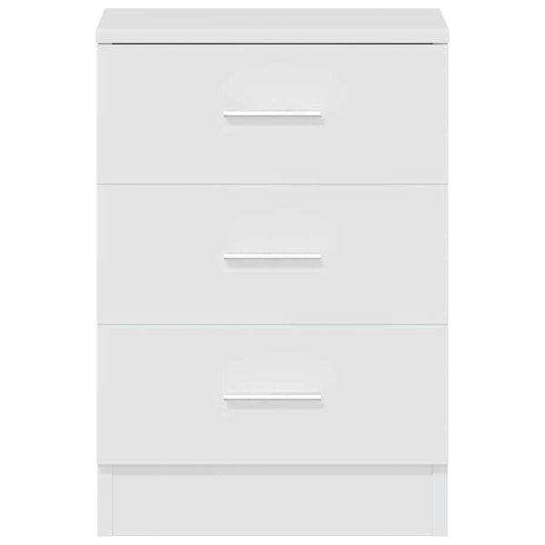vidaXL Κομοδίνα 2 τεμ. Γυαλιστερό Λευκό 38x35x56 εκ. από Επεξ. Ξύλο